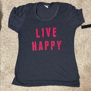 Natural Life Live Happy Navy Blue T-Shirt